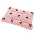 thumbnail image 2 of Tapis pour Animaux de Compagnie / Carré Ultra Doux Double Face Lavable Bonne Élasticité Confortable Repos Nuage Velours Rafraîchissant Cerise Impression Chien Chat Coussin Fournitures pour Animaux de Compagnie, 2 of 10