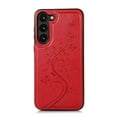 thumbnail image 5 of Compatible with Galaxy S23 Case Wallet with Card Holder,Embossed Butterfly Pattern PU Leather Double Magnetic Buttons Flip Shockproof Protective Cover for Samsung Galaxy S23, Red, 5 of 9