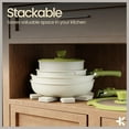 thumbnail image 5 of BAKKEN 15-Piece Non-Stick Cookware Set with Detachable Handles, Granite Stackable Pots and Pans Set, Oven-Safe, Compatible for All Stoves, Green, 5 of 7