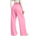 thumbnail image 5 of ITSAME Girls Wide Leg Sweatpants Bow Print High Waisted Loose Fit Fall Winter Casual Trousers with Pockets Size 11, 5 of 6