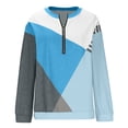 thumbnail image 4 of Ashirexll Oversized Sweatshirt for Women, Fall Sweatshirts for Women, Fashion Matching Color Pattern Long Sleeve Zipper V-neck Sweatshirt, 4 of 6