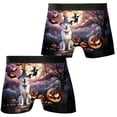 thumbnail image 3 of Spooky Halloween Night Witch Great Pyrenees Glowing Pumpkins All Over Print Boxer Briefs Underwear for Men Dad Pyr Dog Lover - 12015, 3 of 6
