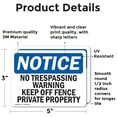 thumbnail image 2 of (2 Pack) No Trespassing Warning Keep Off Fence Private OSHA Notice Sign, 2 of 7