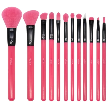 Moda Brush Neon Pink 12pc Makeup Brush Kit