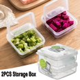 thumbnail image 2 of Caja de almacenamiento transparente abatible para mantequilla, rebanada de queso, refrigerador portátil, fruta, verdura, caja organizadora de mantenimiento fresco, 2 piezas, 2 of 4