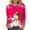 Hot Pink, variant on ZRGHAOYLQ 3/4 Sleeve Christmas Shirts Women White Christmas Snowman Print Shirts 2025 Crewneck Christmas Pullover Sweatshirt Long Sleeve Loose Shirts Tops for Christmas Gifts