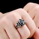 thumbnail image 5 of Anillo de cristal Sonducket para hombre estilo retro simple de acero Negro Talla 9, 5 of 6