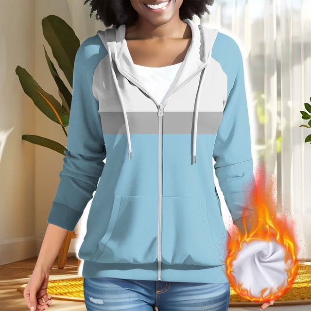 Birdeem Chandail à Capuche à Manches Raglan pour Femmes, Chandail à Manches Longues avec Fermeture Éclair, Veste Décontractée avec Poche, Coupe Ample, Imprimé Mode pour Usage Quotidien