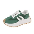 thumbnail image 5 of Rokment Women's Vintage Platform Chunky Low Top Fashion Sneakers Fall Winter Retro Casual Color Block Patchwork Height Increasing Skateboard Tennis Walking Shoes Comfortable Green Size 7.5, 5 of 6