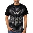 thumbnail image 4 of LAOLIUSN Men's Eagle Motorcycle Graphic T-Shirt, 3D Print Performance Stretch Biker Tee, Sizes S-4XL, 4 of 7