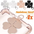 thumbnail image 2 of 4/1PCS Metal Phone Lanyard Patch Pad Stainless Steel Cellphone Ultra-thin Tether Tab Multifunctional Four Leaf Clover Cards Clear 4PCS, 2 of 6