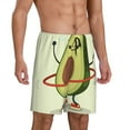 thumbnail image 2 of Bixox Men's Cute Avocado Doing Exercise printed lightweight casual shorts, soft sleep shorts with pockets., 2 of 7