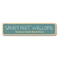 thumbnail image 2 of Sandy Feet Welcome Novelty Sign, Metal Wall Decor - 4x18 inches, 2 of 4