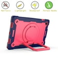 thumbnail image 2 of Galaxy Tab A8 10.5" Case 2022(SM-X200/205/X207), Allytech 360° Rotating Hand Strap & Handle Kickstand Kidsproof Hybrid Protective Shoulder Strap Case for Samsung Tab A8 X200 2022, Rose+Navy, 2 of 7