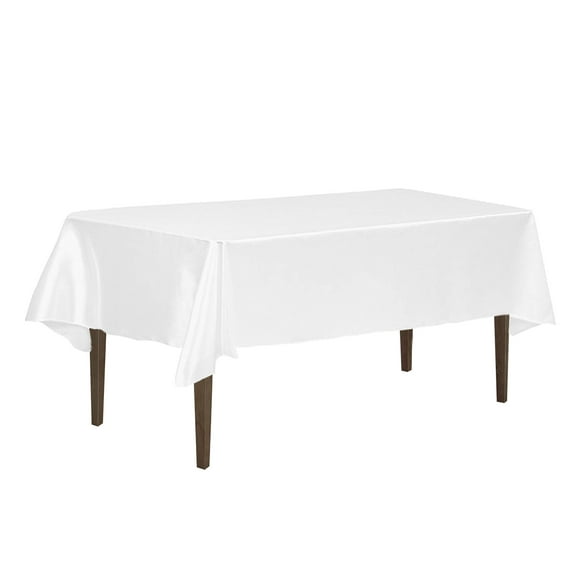 LinenTablecloth 60 x 102-Inch Rectangular Satin Tablecloth White