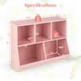 thumbnail image 3 of Costway 5-Cubby Kids Toy Storage Organizer Wooden Bookshelf Display Cabinet Pink, 3 of 10