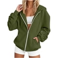 thumbnail image 4 of BUIGTTKLOP Zip up Sweatshirt Women 2026 Casual Long Sleeve Zipper Hoodies Fall Oversized Track Jackets with Pockets, 4 of 8
