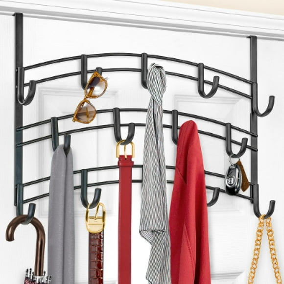 LYNK Professional® Home� Over The Door Hooks - 14 Hook Over The Door Hanger - Over Door Coat Rack - Hanging Towels or Clothes - Bathroom, Bedr