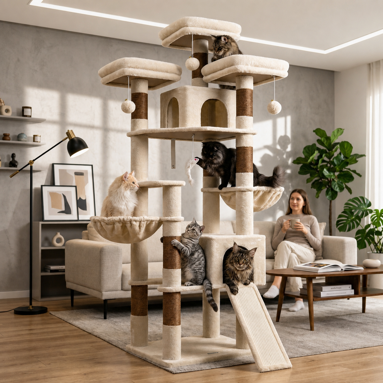Globlazer 83" Multi-Level Large Cat Tree Tower with Condos photo 5