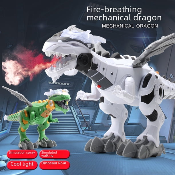 Juguete de dinosaurio grande con pulverizador eléctrico y sonido mecánico, caja de regalo de dinosaurio, animal simulado para niño pequeño
