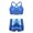 Light_Blue, variant on YiZYiF Kids Girls 2PCS Ballet Dance Tankini Outfit Sequins Crop Top with Metallic Bottoms for Gym Fitness