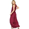thumbnail image 3 of Love Stitch Womens Floral Long Flowy Halter Maxi Dress (S, Sangria), 3 of 3