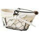thumbnail image 3 of Cesta de alambre para almacenamiento de pan, mango de madera plegable con forro de tela, cestas para servir alimentos, cosméticos, joyería, aperitivos, ovalada, 3 of 12