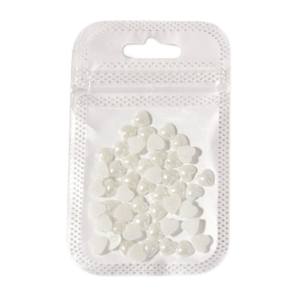 UDIYO 50Pcs Nail Decor Love Heart Shape Nail Design Ceramic 3D Manicure Sequins for Women