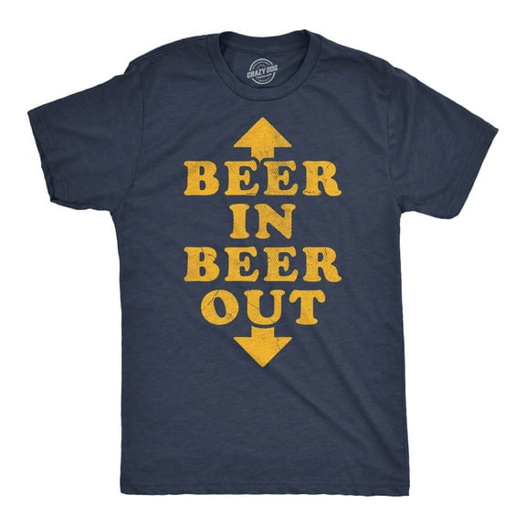 Mens Funny T Shirts Beer In Beer Out Sarcastic Drinking Graphic Novelty Tee for Men Graphic Tees