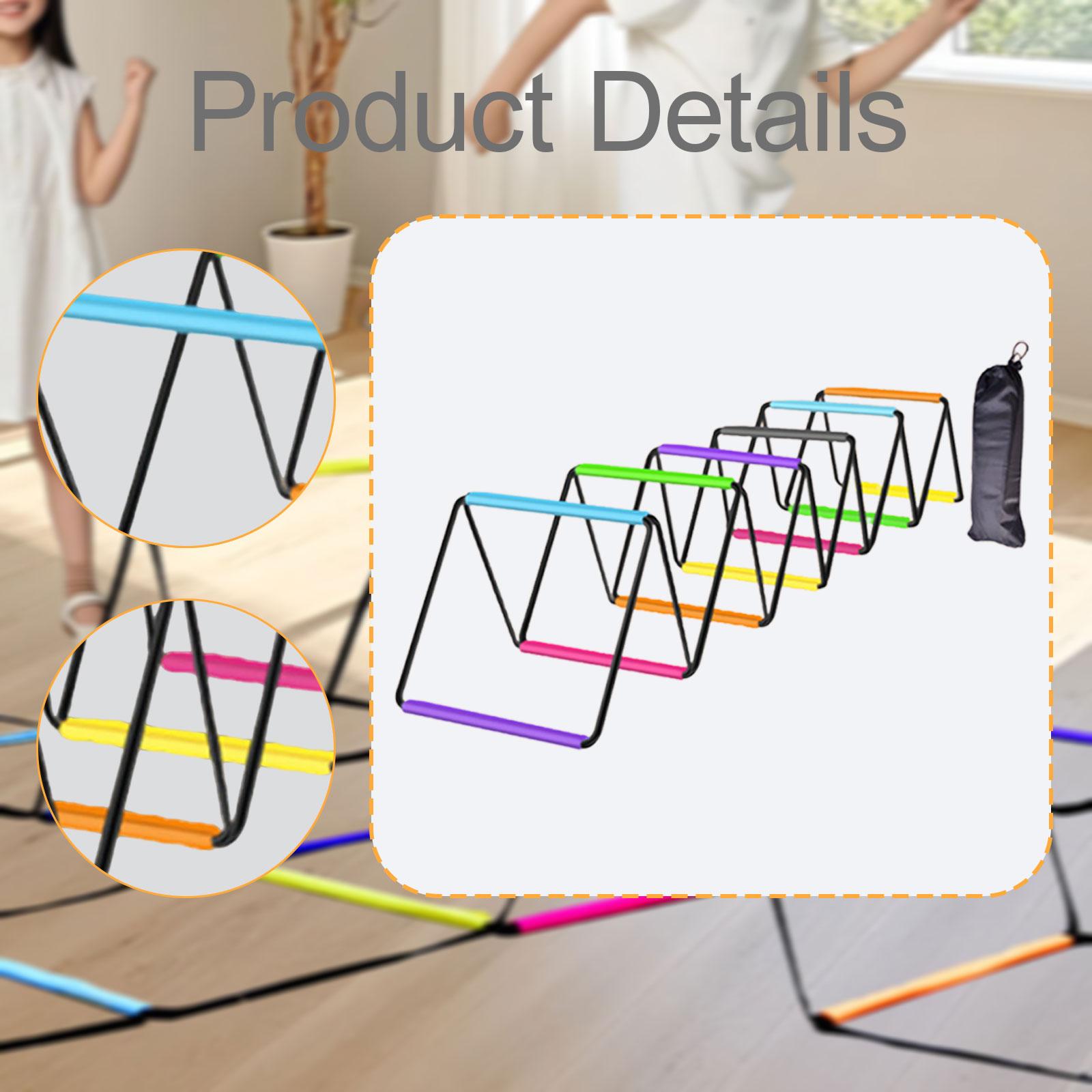 funtasica Agility Ladder Soccer Agility Training Equipment Foldable Workout Speed Ladder Football Footwork Ladder Braided Strap Material Suitable for Team Sport 480cmx40cm