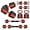 65LB RED, variant on VIVITORY Dumbbell Sets Adjustable Weights, Free Weights with Connector, Non-Rolling Adjustable Dumbbell Set, Barbell for Home Gym, Hexagon, Cement Mixture