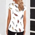 thumbnail image 3 of cocolona Womens Summer Silk Satin Tops Plus Size V Neck Short Sleeve T-shirt Fashion Casual Cute Print Tees Blouses, 3 of 6