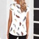 thumbnail image 4 of Camisetas de Manga Corta Impresas con Cuello en V para las Mujeres Pullover Tops Suaves para el Uso Diario Del Verano, 4 of 6