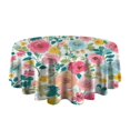 thumbnail image 5 of Pioneer Flower Floral Print Pattern Round Tablecloth 60"x60",Wrinkle Wipeable Table Cloth for Kitchen Dining Room Picnic Patio Party, 5 of 6