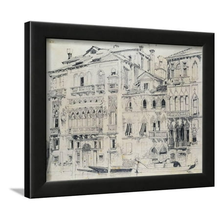 - On the Grand Canal, Venice, Italy. Pencil, c.1826 Framed Print Wall Art By Richard Parkes Bonington