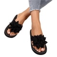 thumbnail image 3 of HTHLVMD Women's Flower Wedge Flip Flops, 3d Floral Sandals for Women 2026 Dressy Flatform Thongs Flip Flops Summer Beach Vacation Fashion Casual Flip Flops Elegant Flower Trim Slippers, Black 7, 3 of 8