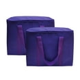 thumbnail image 4 of Yalin Set of 2 Large Insulated Collapsible Cooler Bags with Durable Dual Zipper Closure,Reusable Grocery Shopping Bags Keep Food Hot or Cold,Ideal for Instacart,Grocery Transport (Purple), 4 of 6