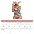 thumbnail image 5 of Traje de baño de una pieza con estampado de flores, cuello en V, espalda descubierta, traje de baño para mujer para fiestas en la playa, piscina, color S, 5 of 5