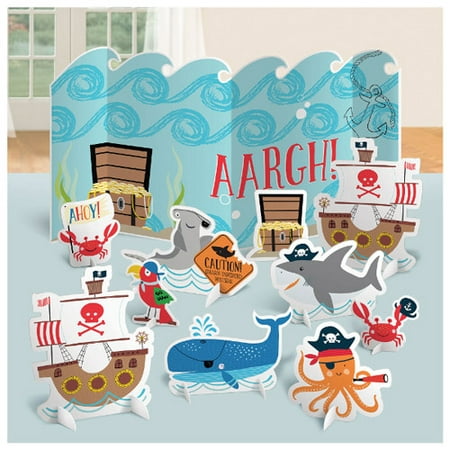 Pirate Party 'Ahoy Birthday' Deluxe Table Decorating Kit (11pc)