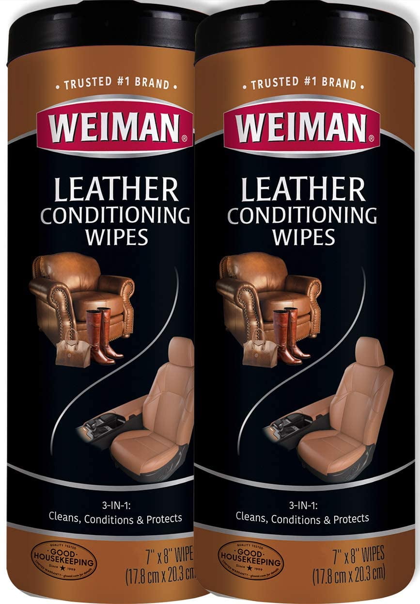 Weiman Leather Wipes 2 Pack Clean Condition UV Protection Help