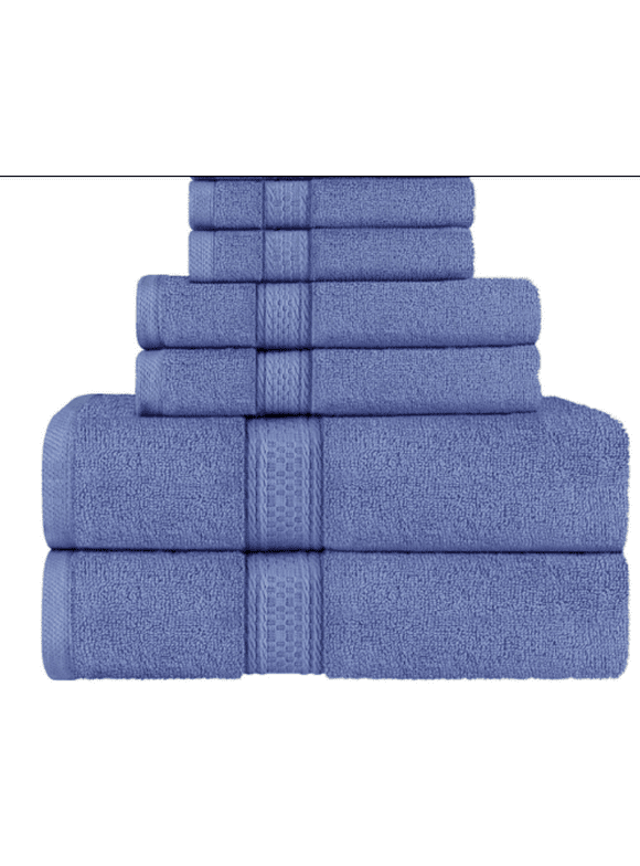 SPRINGFIELD LINEN 6 Piece Set Bath Towel Towel Blue 2 Bath Towel, 2 Hand Towel And 2 Washcloths