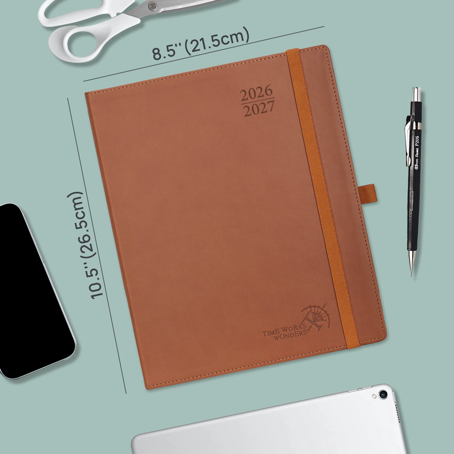 POPRUN Academic Planner 2026-2027, 8.5"x10.5", Weekly and Monthly Calendar (Jul.26-Jun.27), Flexible Cover, Monthly Tabs, 100 GSM Paper - Black