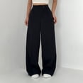 thumbnail image 5 of Women's Casual Pants High Waisted Side Pocket Straight Leg Work Pants Women'S Fashionable High Waist Zipper Casual Pants Suit Pants,Black Women's Casual Pants S, 5 of 7