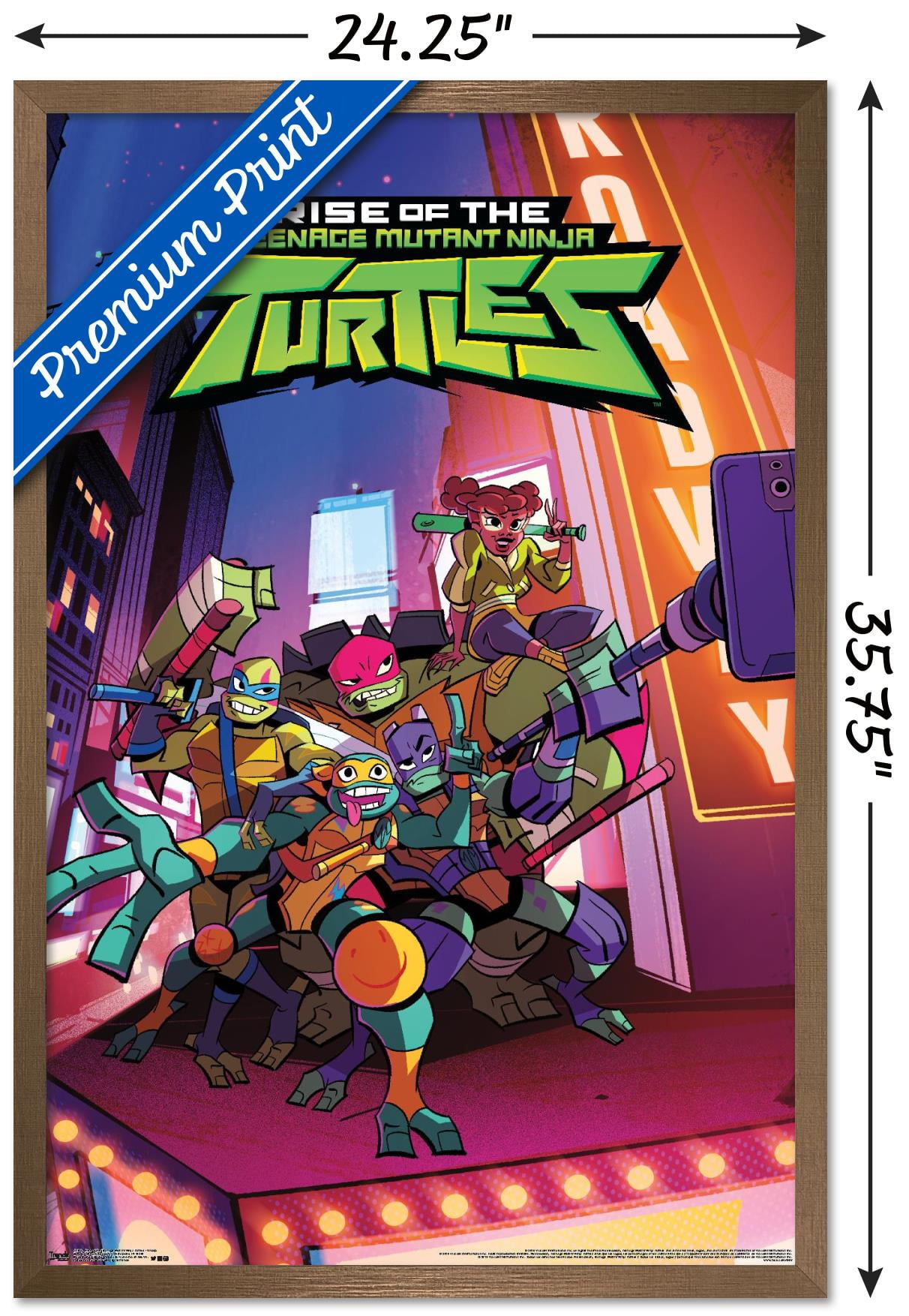 Nickelodeon Rise of The Teenage Mutant Ninja Turtles - Group Wall Poster, 22.375" x 34", Framed