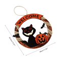thumbnail image 4 of Bienvenida Guirnalda Puerta Colgante Calabaza Madera Gato Negro Cementerio Castillo Fantasma Halloween Decoración Suministros Yuarrent HA042894-01, 4 of 5