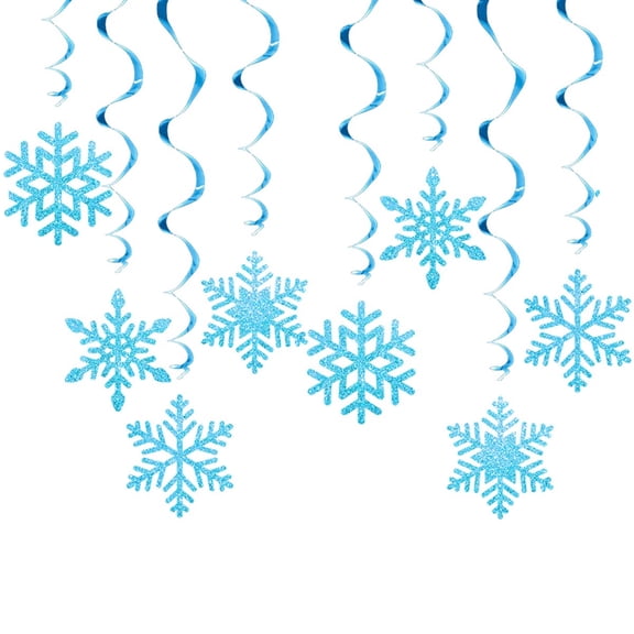 Pack of 8 Christmas Snowflake Swirls Hanging Decoration Hanging Swirls Snowflake Christmas Decoration Set for Holiday