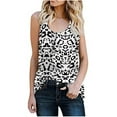 thumbnail image 2 of Rovga Workout Tank Tops Woman Leopard Print Camisole Round Neck Sleeveless Vest Cute Spring Summer Casual Daily Wear White 5Xl, 2 of 3