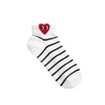 thumbnail image 3 of Women's Ankle Socks 5 Pair Set – Combed Cotton, Heart Design (Made in Korea), 3 of 10