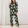 thumbnail image 2 of Sikiie Watercolor St Patrick Day Pajamas Set Long Sleeve Sleepwear Womens Button Down Nightwear Pj Sets-Small, 2 of 7