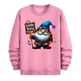 thumbnail image 6 of QUNYINEY Crew Neck Men's Sweatshirts Pink Casual Long Sleeve Happy New Year Tops Drop Shoulder Loose Pullover Sweatshirts, 6 of 6